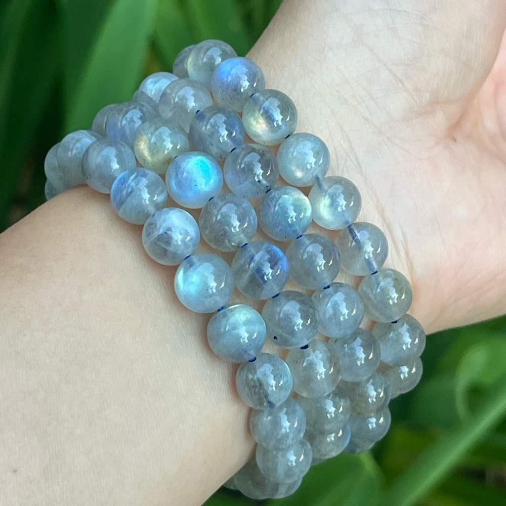 9mm stretchable flashy labradorite bracelet‎